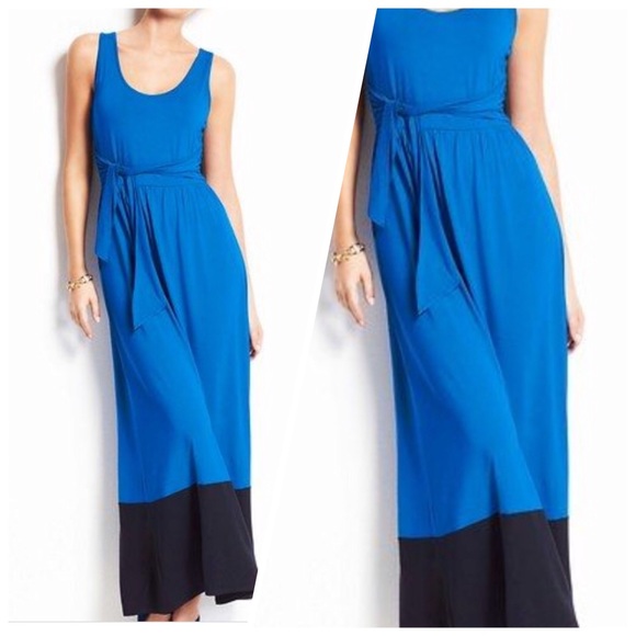 Ann Taylor Dresses & Skirts - Ann Taylor Tall Blue Navy Color Block Maxi Dress